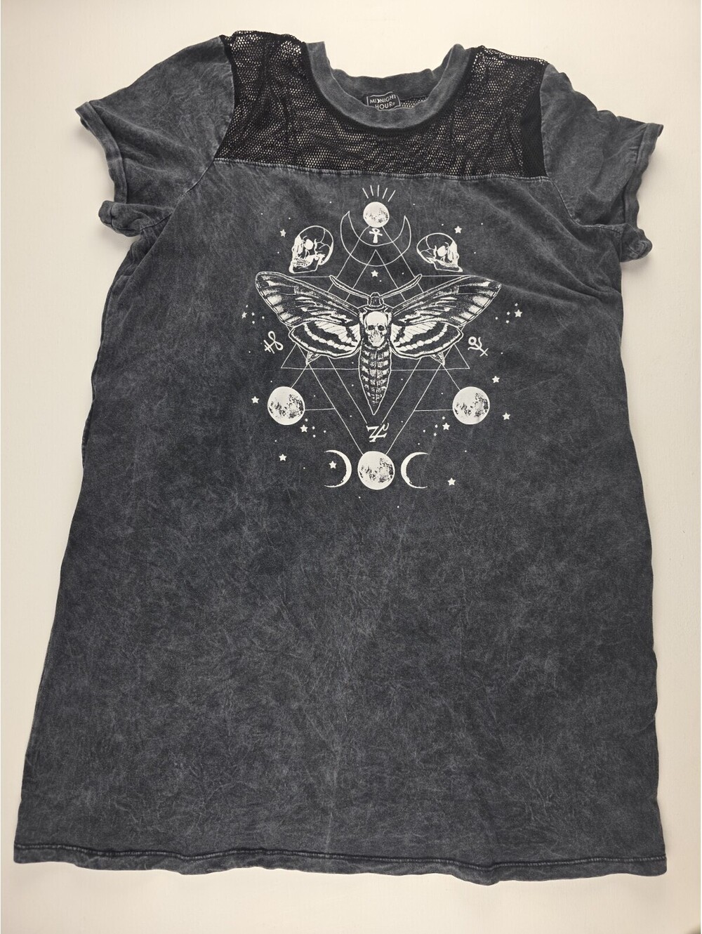Midnight Hour Women’s Sleep Shirt Pajama Skulls Black - Sz 2 M/L - EUC